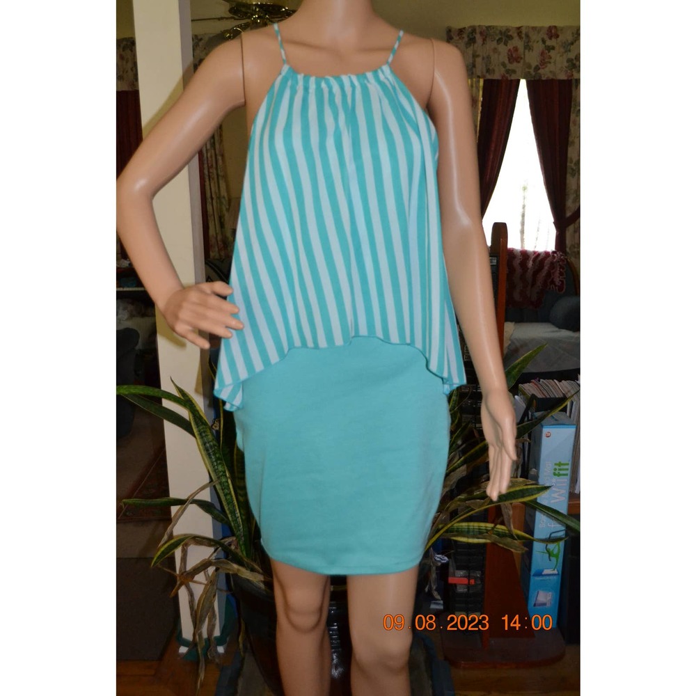 Linda USA Teal summer dress (L)